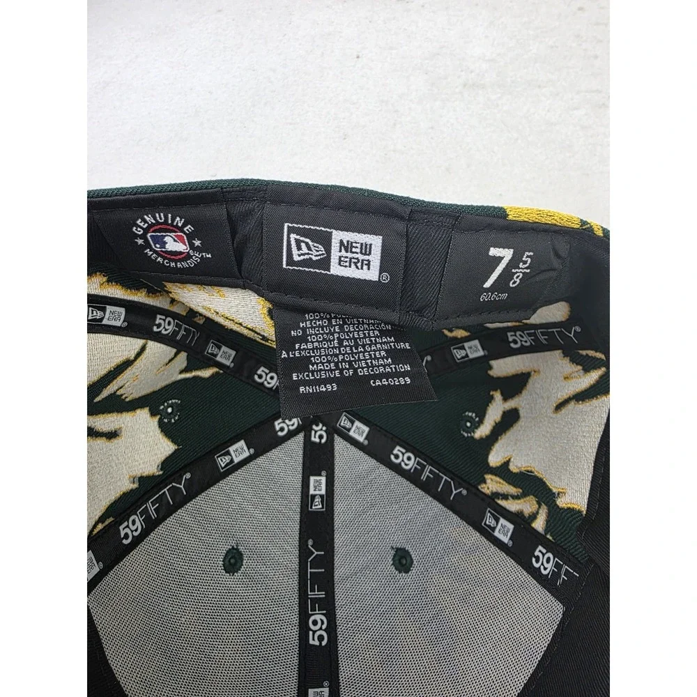 New Era Green Gold Oakland Athletics A's Retro Pattern 59FIFTY Fitted‎ Hat 7 5/8